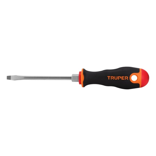 [13992] Desarmador plano 3/16' x 4' mango Comfort Grip, TRUPER DR-3/16X4B