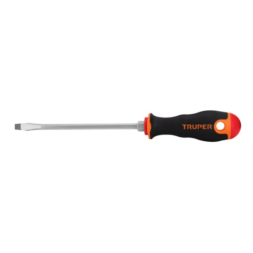 [14000] Desarmador plano 1/4' x 6' mango Comfort Grip, TRUPER DR-1/4X6B