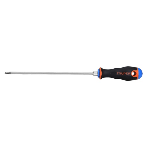 [14070] Desarmador de cruz 3/16' x 8' mango Comfort Grip, TRUPER DP-3/16X8B